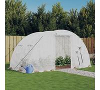 LoogCape Greenhouse with Steel Frame in White 8 m² 4 x 2 x 2 m for Hobby Gardeners, Weatherproof, Walk-In with Ventilation, Window, Door, Ideal for Vegetables, Herbs, Flowers, Tomatoes, Raised Beds