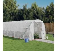 LoogCape Greenhouse with Steel Frame, White, 20 m², 10 x 2 x 2 m, for Hobby Gardening, Plant Growing, Tomato House, Cold Frame, Outdoor, Weatherproof, Frost Protection, Balcony, Patio, Wintering
