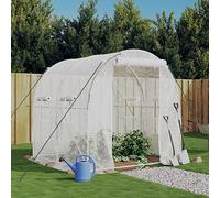 LoogCape Greenhouse with Steel Frame, White, 4 m², 2 x 2 x 2 m, Robust Plant House for Hobby Gardeners, Weatherproof Foil Tent, Ideal for Tomatoes, Vegetables, Herbs, Wintering, Balcony, Patio