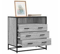 LoogCape Grey Sonoma Drawer Cabinet 70 x 41 x 70 cm Wood Material Metal Frame with 3 Large Drawers for Versatile Storage Space in the Living Room, Bedroom, Hallway or Office