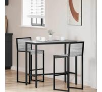 LoogCape Grey Sonoma Table 100 x 50 x 90.5 cm Height Adjustable for Living Room, Dining Room, Office, Home Office with Sturdy Steel Frame, Versatile Use, Durable, Space Saving, Modern Design