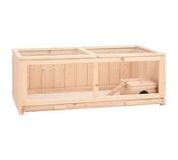 LoogCape Hamster Cage 104 x 52 x 38 cm Made of Solid Fir Wood with Wire Mesh, Large Running and Free Running Area, Easy Cleaning, Suitable for Mice, Guinea Pigs, Rabbits, Rodents
