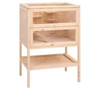LoogCape Hamster Cage 55 x 40 x 80 cm Solid Fir Wood with Folding Roof, Multi-storey, Spacious, Easy to Clean, for Rodents, Small Animals, Mice, Guinea Pigs, Rabbits, with Viewing Window