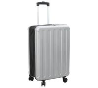 LoogCape Hard Shell Suitcase with Lock, Silver, 43 x 27 x 66 cm, ABS Trolley with TSA Lock, Lightweight, Robust, Waterproof, Cabin Safe, Ideal for Air Travel, Weekend Trips and Short Trips