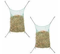 LoogCape Hay Nets Rectangular Green 200 x 120 cm Polypropylene Weather-Resistant for Horses, Ponies, Pasture, Feeding, Stable, Animals and Farm Pack of 2