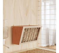 LoogCape Hay Rack for Rabbits 37 x 18.5 x 23 cm Solid Wood Fir with Mounting Material for Clean Hay Feeding and Drinking in the Cage or on the Wall