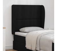 LoogCape Headboard Ear Black 80 x 23 x 6 cm PVC Wood Composite Modern Design for Bedroom Durable Easy to Assemble Stylish Fits Double Bed Box Spring Bed