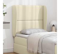 LoogCape Headboard Ear Cream 80 x 23 x 6 cm PVC Wooden Frame Modern Design Durable Easy Care Suitable for Bedroom Double Bed Box Spring Bed