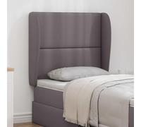 LoogCape Headboard Ear Dark Grey 80 x 23 x 6 cm PVC with Wooden Frame, Soft PVC Surface, Durable, Easy Care, for Bedroom, Sturdy Fixing, Suitable for Double Bed and Box Spring Bed