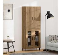 LoogCape High Quality 2-Piece Reclaimed Wood Highboard with 4 Doors, 180 cm Wide, Modern Design, Versatile Storage Space, Ideal for Living Room, Dining Room, Hallway, Office, Durable Wood Material