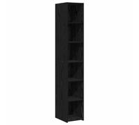LoogCape High Quality Highboard Black Oak 30 x 41 x 185 cm Wood Material Modern Design with 5 Shelves Ideal for Living Room, Dining Room, Hallway, Bedroom, Office, Storage Space