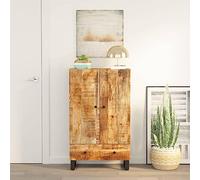 LoogCape High-quality sideboard with drawer, 60 x 33 x 100 cm, made of solid mango and iron for stylish storage in the living room, dining room, hallway or office, robust design, versatile