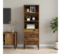 LoogCape High Quality Wooden Highboard in Old Wood Look 40 x 36 x 110 cm with Storage Space, Drawers and Shelves for Living Room, Dining Room, Hallway, Bedroom, Kitchen, Office, Modern Design