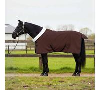 LoogCape Horse Blanket Dark Brown 105 cm Polar Fleece Weatherproof Windproof Breathable for Stable, Pasture, Paddock, Outdoor, Riding, Protection, Durable, Lightweight, with Tail Flap, Adjustable
