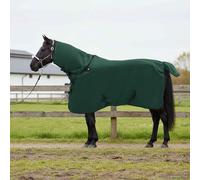 LoogCape Horse Blanket Dark Green 115 cm Polyester Breathable Water-Repellent Windproof for Stable and Pasture with Adjustable Cross Straps and Belly Bib for Optimal Winter Protection