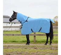 LoogCape Horse Blanket Full Aqua 85 cm Polyester Breathable Waterproof Windproof with Belly Guard for Horses in Stable Paddock or Outdoor Activities Protects Against Wind and Rain