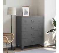 LoogCape Industrial Chest of Drawers with Drawers, Anthracite, 78 x 40 x 93 cm, Metal, Versatile Storage Space for Living Room, Bedroom, Hallway, Dining Room, Durable, Sturdy, with Ventilation Slits