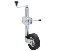 LoogCape Jockey Wheel for Trailer with Clamp 60 mm Galvanised Steel Adjustable up to 87.5 cm Solid Rubber Wheel Max 400 kg Suitable for Trailers, Box Vans, Motorcycles
