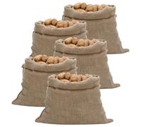 LoogCape Jute Sacks Pack of 5 100 x 110 cm 100% Jute with 220 g/m², Versatile for Storage, Transport, Decoration, Protection from the Cold, Durable, Ecological, Easy to Store