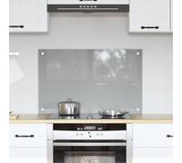 LoogCape Kitchen Back Wall Light Grey 80 x 50 cm Tempered Glass Heat Resistant Dishwasher Safe Modern Design for Kitchen Protection Against Splashes and Heat Damage Easy Assembly