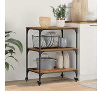 LoogCape Kitchen Trolley Reclaimed Wood 60 x 41 x 76 cm Wood Material with Wheels for Flexible Indoor Use, Ideal as a Serving Trolley, Side Trolley or Niche Trolley for Kitchen and Dining Room