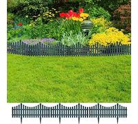 LoogCape Lawn Edging 17 Pieces Green 10 m Polypropylene Flower Bed Edging Garden Border Flexible Plug-In Systems Weatherproof Durable for Flower Bed Border and Lawn Edging in the Garden
