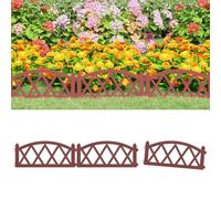 LoogCape Lawn Edging 17 Pieces Red 10 m PP Flower Bed Edging Garden Fence Flexible Plug-In Systems Durable Weatherproof for Lawns Flower Beds, Trees and Landscaping