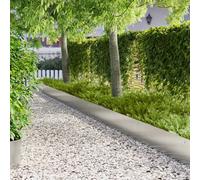 LoogCape Lawn Edging Pack of 10 103 x 30 cm Steel Silver Weatherproof Flexible Flower Bed Border for Garden, Lawn, Paths, Robust Plug-In System, Malleable, Rustproof, Easy to Assemble