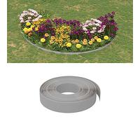 LoogCape Lawn Edging Pack of 2 Grey 10 m 10 cm Polyethylene Flexible Flower Bed Border for Garden, Lawn, Path Border, Root Barrier, Malleable, Weatherproof, Rustproof, Easy to Plug, Durable Border