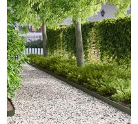 LoogCape Lawn Edging Pack of 30, 103 x 10 cm, Steel in Olive Green, Weatherproof, Flexible and Pluggable for Flower Bed Edging and Path Limiting in the Garden and Public Parks