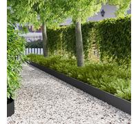 LoogCape Lawn Edging Pack of 30, 103 x 20 cm, Steel, Black, Weatherproof, Durable, Flexible, Pluggable for Beds and Paths in the Garden, Easy Assembly, Robust Root Barrier, Malleable