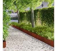 LoogCape Lawn Edging Pack of 30 Metal Weatherproof Flexible Malleable for Garden Beds, Paths and Borders, Robust Plug-In System Lawn Edging and Root Barrier for Clean Garden Edges
