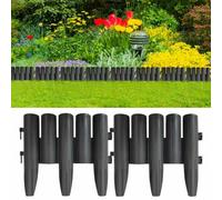 LoogCape Lawn Edging Pack of 36 Anthracite 10 Metres Polypropylene Garden Border Flower Bed Edging Flexible Plug-In Systems Root Barrier Weatherproof Durable for Beds, Lawns and Garden Areas