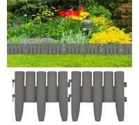 LoogCape Lawn Edging Pack of 36 Grey 10 Metres Polypropylene Flower Bed Edging Flexible Plug-In Systems for Garden and Lawns Weatherproof and Rustproof