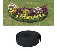 LoogCape Lawn Edging Pack of 5 Black 10 m 15 cm Polyethylene Flexible Flower Bed Edging Garden Border Root Barrier Flexible Plug-in System for Flower Beds, Laws, Paths, Ponds and Borders