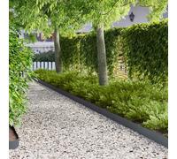 LoogCape Lawn Edging, Pack of 50, 103 x 15 cm, Metal, Anthracite, Weatherproof, Flexible Flower Bed Edging, Plug-In System, Robust Lawn Edging, Garden Edging, Malleable, Ideal for Beds, Paths, Lawns