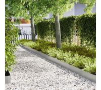 LoogCape Lawn Edging Pack of 50 Silver 100 x 0.05 x 20 cm Weatherproof Lawn Edging for Beds, Paths, Garden, Flexible Plug-In Systems, Durable Root Barrier, Easy to Install Outdoors