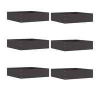 LoogCape Lawn Edging Pack of 6 Black 50 x 50 x 13 cm Steel Garden Bed Edging Flexible Path Boundary Weatherproof Robust for Garden and Patio Areas