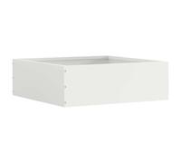 LoogCape Lawn Edging White 40 x 40 x 13 cm Steel Weatherproof Durable for Garden, Bed, Lawn, Path Border, Flower Bed Border, Flexible Plug-In Systems, Easy Assembly, Sturdy Root Barrier