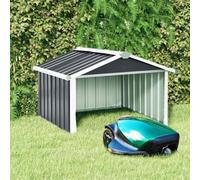 LoogCape Lawnmower Garage 92 x 97 x 63 cm Galvanised Steel Weatherproof Garden Shed with Protection and Lockable Storage Space for Lawnmowers, Garden Tools, Tools and Bicycles in Anthracite