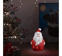 LoogCape LED Acrylic Santa Claus 28 cm for Indoor and Outdoor Use with 25 LEDs, 8 Lighting Modes, Waterproof Battery Compartment, Suitable for Garden, Balcony, Patio, Festive Decoration