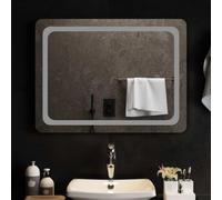 LoogCape LED Bathroom Mirror 80 x 60 cm with Safety Glass Modern Wall Mounted Dimmable LED Lighting Includes Fixings Elegant Design for Stylish Bathroom