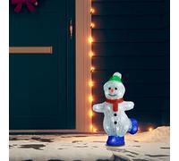 LoogCape LED Christmas Figurine Snowman Acrylic 30 cm Indoor Outdoor Decoration Festive Lighting with 8 Light Effects Weatherproof for Garden Balcony Patio House and Facade