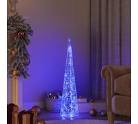 LoogCape LED Light Cone Acrylic Decorative Blue 90 cm Waterproof with 8 Light Effects for Indoor and Outdoor Use, Energy Saving LEDs, Weatherproof Decor for Festive Mood, Battery Operated