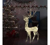 LoogCape LED Reindeer Acrylic Christmas Decoration 140 LEDs 128 cm Warm White for Garden, Home and Apartment, Weatherproof with 8 Light Effects, USB Port