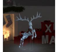 LoogCape LED Reindeer Christmas Decoration 120 LEDs White Cool White for Indoor and Outdoor Use, Durable Fabric Design, 105 x 70 x 145 cm, with 8 Light Effects, 5 m Cable, USB Port