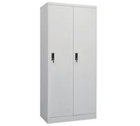 LoogCape Light Grey Steel Wardrobe 80 x 50 x 180 cm with 2 Shelves, 2 Locks, 4 Hangers, Generous Storage Space, Sturdy Wall Mount, Ideal for Bedroom, Hallway