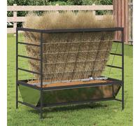 LoogCape Livestock Feeder Silver 100 x 60 x 90 cm Galvanised Steel Weatherproof Durable for Cattle Sheep Goats with 15 kg Capacity for Indoor and Outdoor Use
