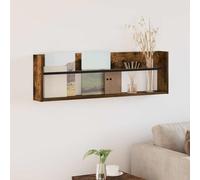 LoogCape Magazine Rack Smoked Oak 100 x 12 x 30 cm Wood Material Wall Mounted Space Saving Modern Design Durable Versatile for Living Room Office Waiting Room