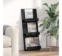 LoogCape Magazine Rack with 3 Shelves in Black Oak Effect 43 x 11 x 102 cm for Living Room Office and Reading Corner Space Saving Magazine Rack Made of Wood Material Durable and Versatile